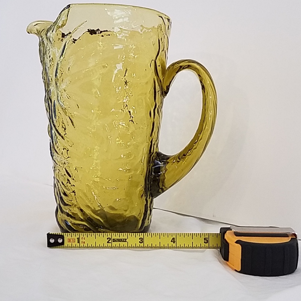 Seneca Morgantown Driftwood Crinkle Green Pitcher - Picture 4 of 5
